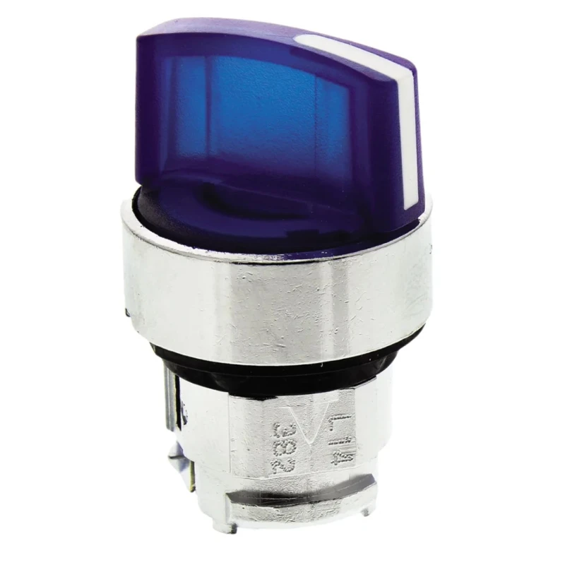 Schneider Electric Harmony Series 2 Position Illuminated Selector Switch Head, 22 mm Cutout, Blue Handle, IP66 IP69 ZB4BK1263