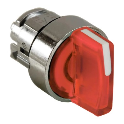 Schneider Electric Harmony Series 3 Position Illuminated Selector Switch Head, 22 mm Cutout, Red Handle, IP67 IP66 ZB4BK1343