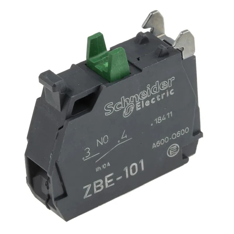 Schneider Electric Harmony XB Series Contact Block, 600V, 10A Current Rating, SPST Screw Terminal ZBE101