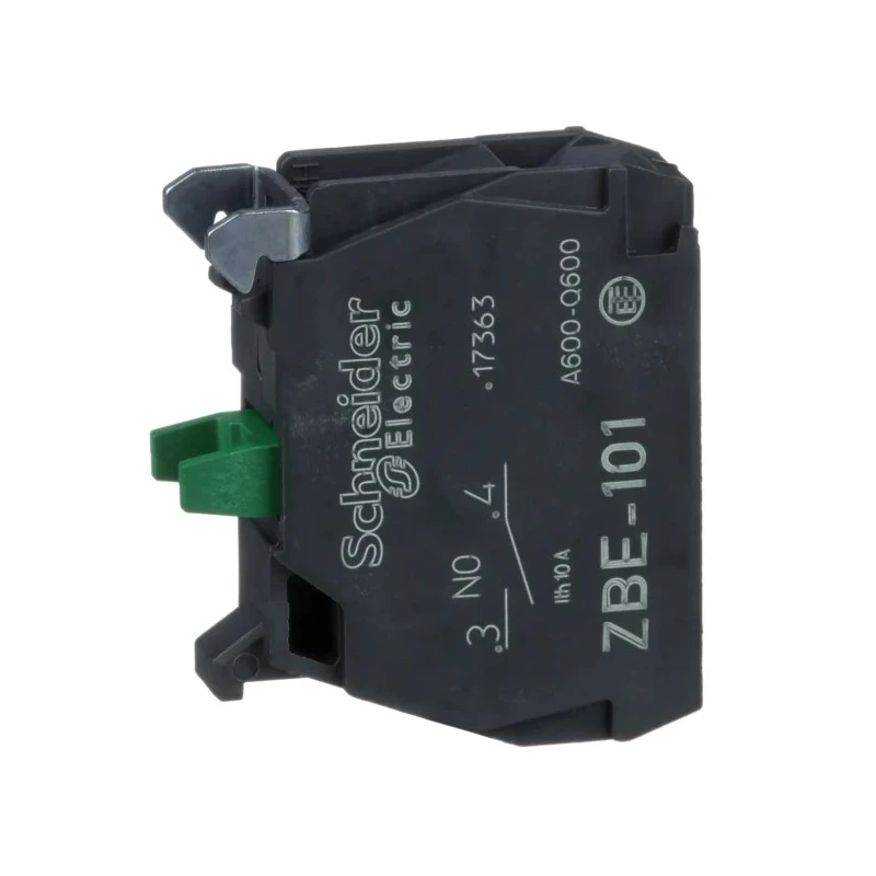 Schneider Electric Harmony XB Series Contact Block, 600V, 10A Current Rating, SPST Screw Terminal ZBE101