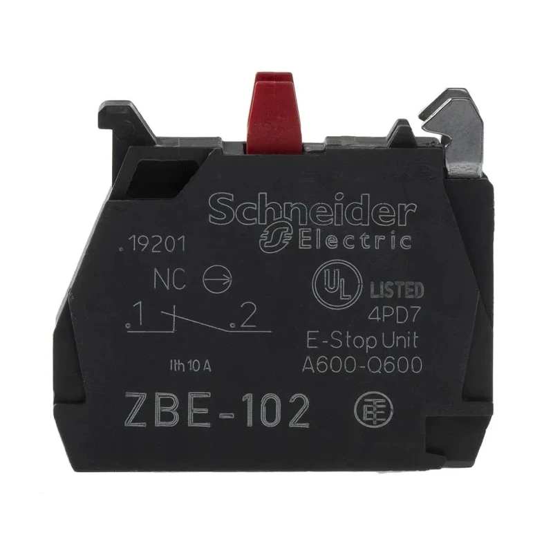 Schneider Electric Harmony XB Series Contact Block, 600V AC, 10A Current Rating, SPST, Screw Terminal, ZBE102
