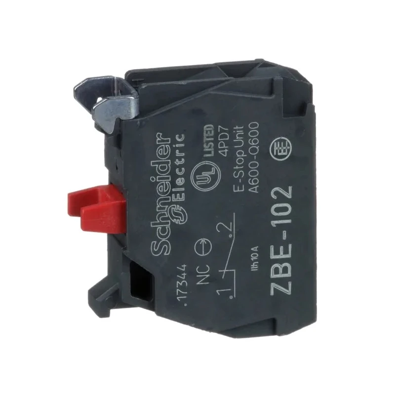 Schneider Electric Harmony XB Series Contact Block, 600V AC, 10A Current Rating, SPST, Screw Terminal, ZBE102