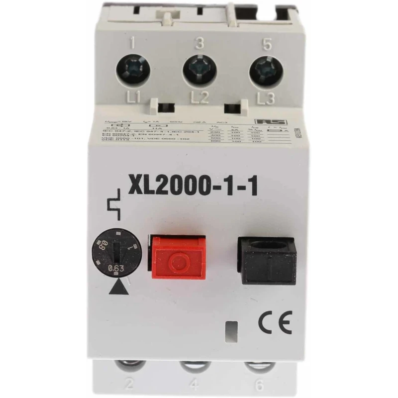RS PRO 600 mA, 1A Motor Protection Circuit Breaker 690 V, XL2000 Series, Screw Terminal, -5 to 40 °C 331-3595