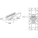 FlexLink XC Aluminium Guide Profile, 2m Length XCLP 2X44