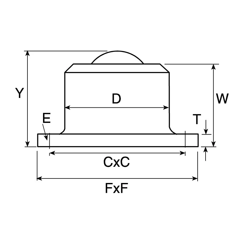 ALWAYSE Ball Transfer Unit Steel Case and Ball 25.4 mm Diameter 4-Hole Flange Mount 7122