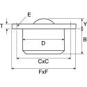 ALWAYSE Ball Transfer Unit with 25.4 mm Diameter Steel Case and Ball, Flange Mount 7125
