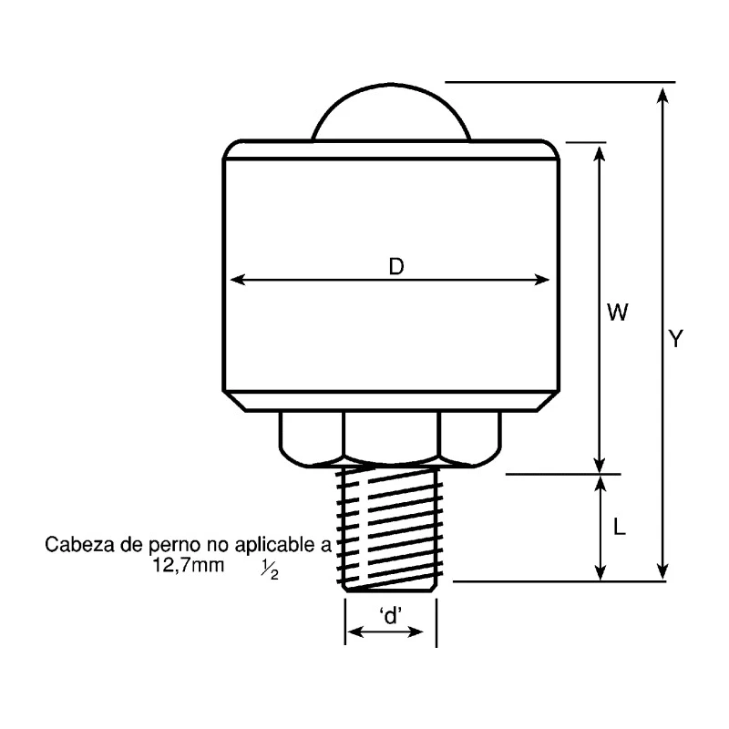 ALWAYSE Ball Transfer Unit with 25.4 mm Diameter Steel Bolt Mount 135kg Load Capacity 7128