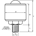 ALWAYSE Ball Transfer Unit Steel Bolt Mount 38.1mm Diameter 1000kg Load Capacity 7153