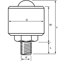 ALWAYSE Ball Transfer Unit Steel Bolt Mount 38.1mm Diameter 1000kg Load Capacity 7153