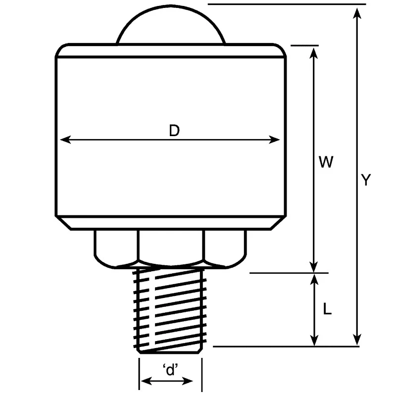 ALWAYSE Ball Transfer Unit Steel Bolt Mount 38.1mm Diameter 1000kg Load Capacity 7153