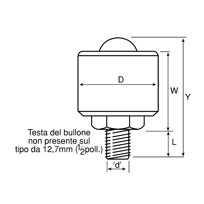 ALWAYSE Ball Transfer Unit Steel Bolt Mount 38.1mm Diameter 1000kg Load Capacity 7153