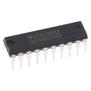 Texas Instruments 8-Bit Transparent Latch, 3 State Output, 20-Pin PDIP Package SN74HC573AN