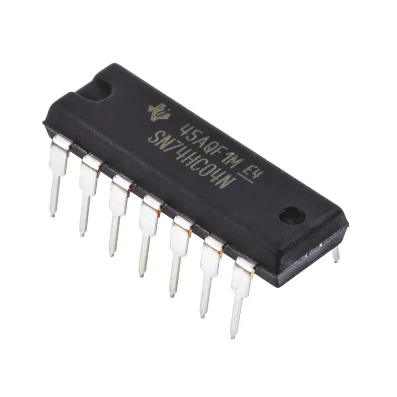 Texas Instruments Inverter Logic IC 6 Elements, 14-Pin PDIP, CMOS Push Pull Output, 2-6V Operating Voltage SN74HC04N