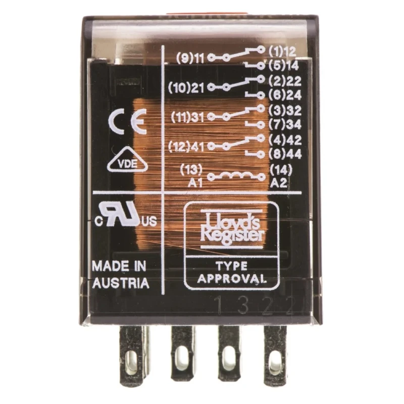 TE Connectivity PCB Power Relay 24V AC Coil, 6A Switching Current, 4PDT PT570524 8-1419111-7