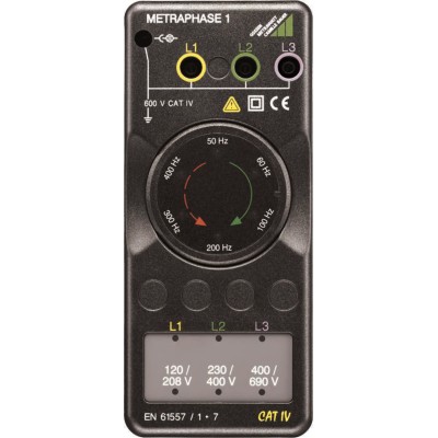 Gossen Metrawatt METRAPHASE 1 Phase Rotation Tester 15 Hz to 410 Hz Frequency Range, 690V Max Voltage, CAT IV 600V M620A