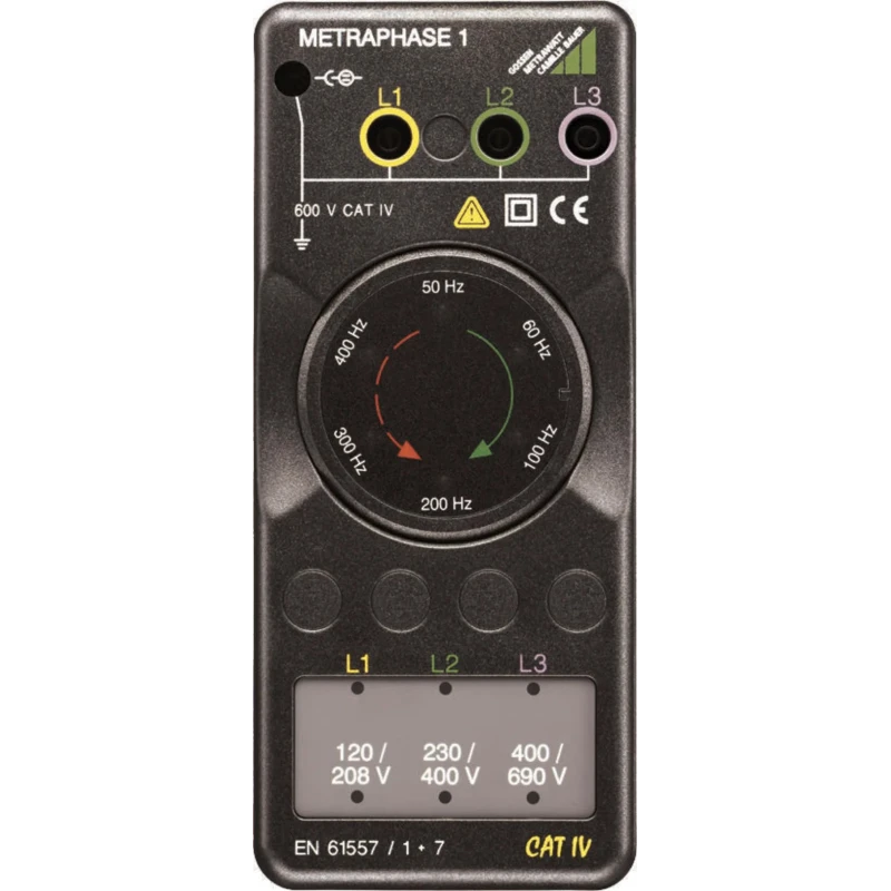 Gossen Metrawatt METRAPHASE 1 Phase Rotation Tester 15 Hz to 410 Hz Frequency Range, 690V Max Voltage, CAT IV 600V M620A