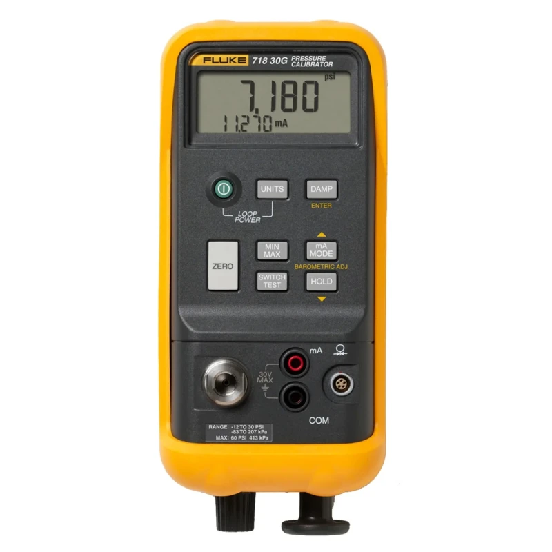 Fluke Pressure Calibrator with ±0.025% Accuracy, -850 mbar to 2 bar Range, LCD Display, Alkaline Battery FLUKE-718 30US/APAC