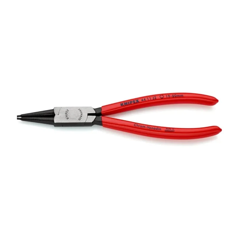 Knipex Circlip Plier, Plastic Coated Handle, Chrome Vanadium Steel, 180mm Overall, Straight 44 11 J2