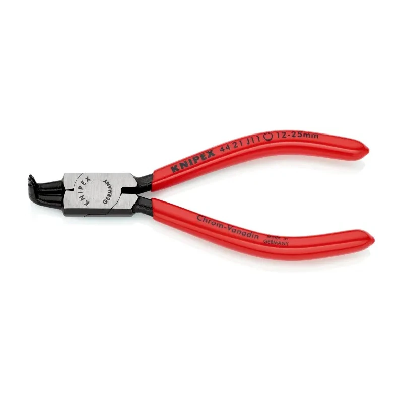 Knipex 1-Piece Circlip Plier, 130mm Overall Length, Chrome Vanadium Steel, Polished, Internal Jaw 44 21 J11