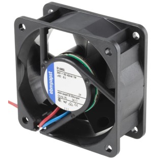ebm-papst 600 N Series Axial Fan 24V dc 1 W 21 m³/h 2500 rpm Sleeve Bearing IP20 60 mm 