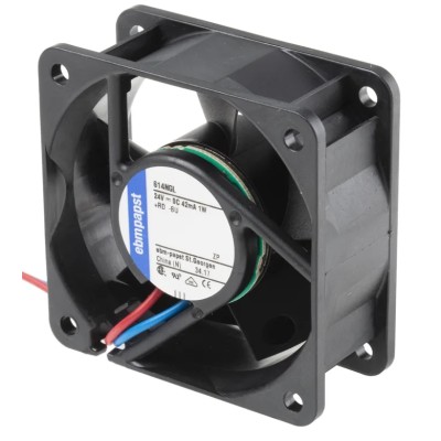 ebm-papst 600 N Series Axial Fan 24V dc 1 W 21 m³/h 2500 rpm Sleeve Bearing IP20 60 mm 