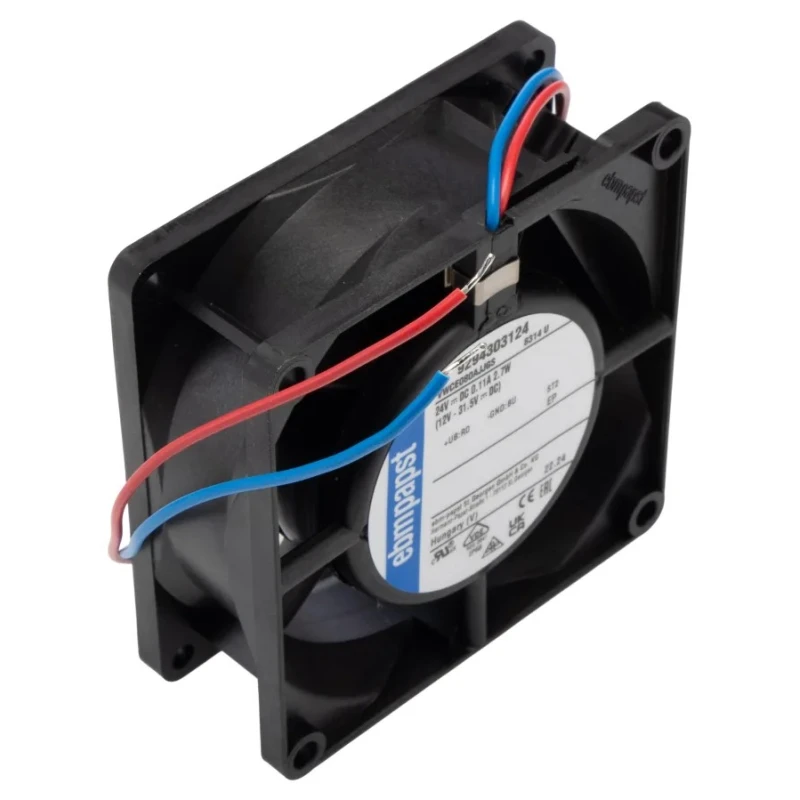 ebm-papst 8300 Series Axial Fan 24V dc 2.7W 54m³/h IP68 80mm x 80mm x 32mm 