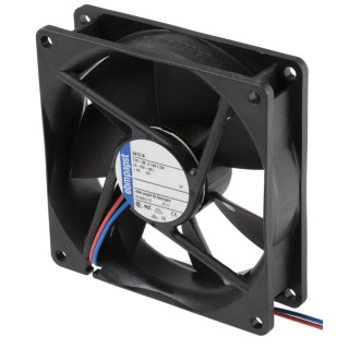 ebm-papst 3400 N Series Ball Bearing DC Axial Fan, 12V DC, 2.2 W, 180 mA Max, 84 m³/h Air Flow, , 92 mm x 92 mm x 25.4 IP68