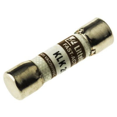 Littelfuse 20A Time Delay Melamine Cartridge Fuse 10 x 38 mm 600V ac KLK Series 0KLK020.T