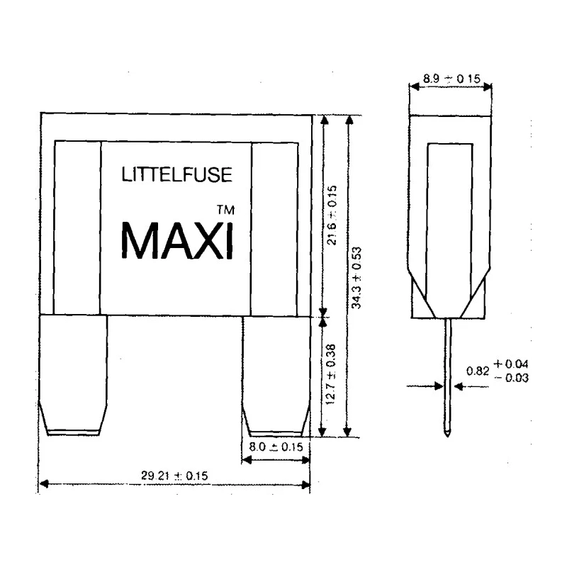 Littelfuse 20A Yellow Maxi Blade Car Fuse 32V DC Time Delay 0299020.TXN