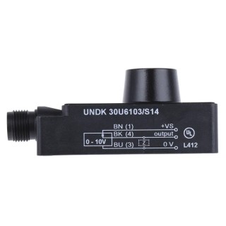 Baumer Block Ultrasonic Proximity Sensor 1 m Detection Range 20mA 0/10 V Output 10-30 V dc UNDK 30U6103/S14