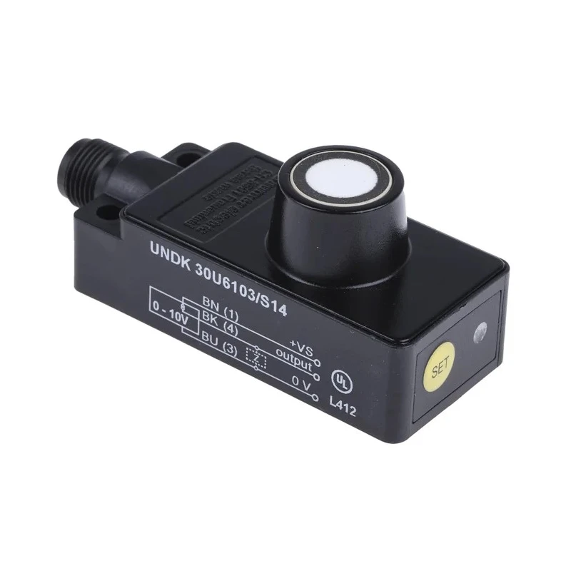 Baumer Block Ultrasonic Proximity Sensor 1 m Detection Range 20mA 0/10 V Output 10-30 V dc UNDK 30U6103/S14
