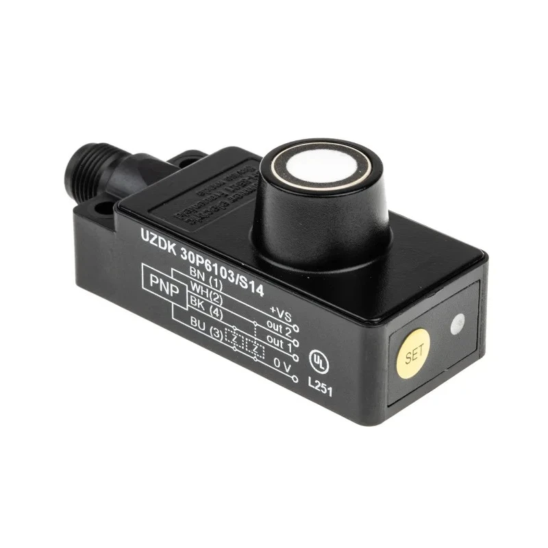 Baumer Block Ultrasonic Proximity Sensor M12 1000 mm Detection 200 mA PNP 30 V dc UZDK 30P6103/S14