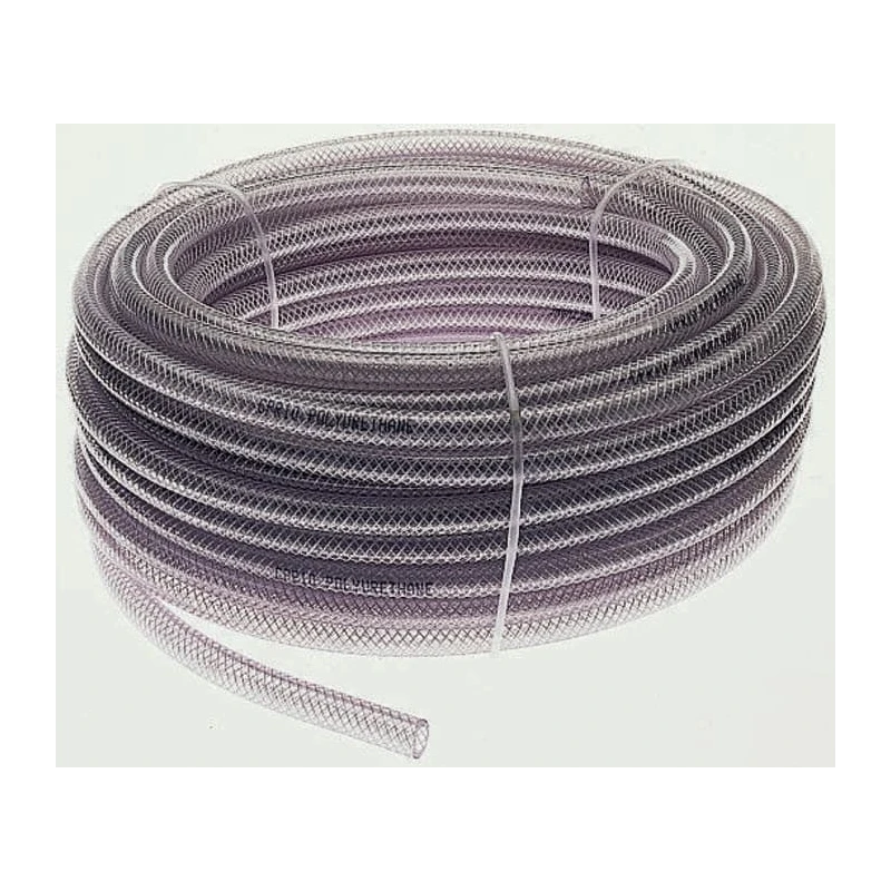 RS PRO Reinforced Polyurethane Hose Pipe 11 bar Maximum Operating Pressure, 25 m Length, Clear, 65°C Max Temperature 339-6297
