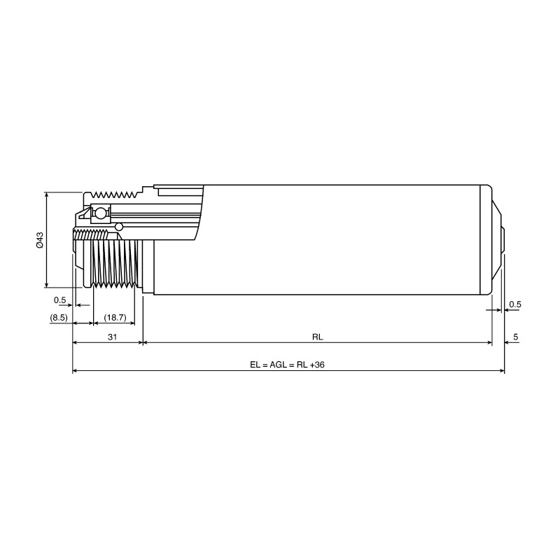 Interroll M8 Poly V Roller Drive Zinc Plated Tube, 50 mm Diameter x 425 mm Length 35kg Load Capacity 35PAJAAN7X