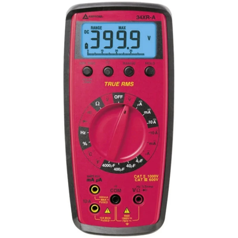 Amprobe Handheld True RMS Digital Multimeter 1 kV, 10 A, LCD, Temperature Measurement 34XR-A