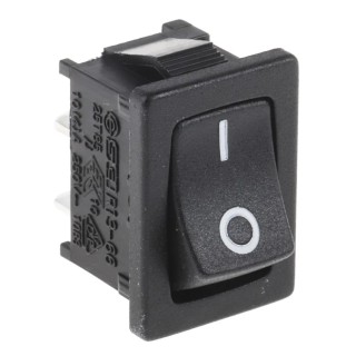 RS PRO SPST On-Off Rocker Switch Panel Nylon Housing 16A 28V DC 250V AC Black Actuator 419-744