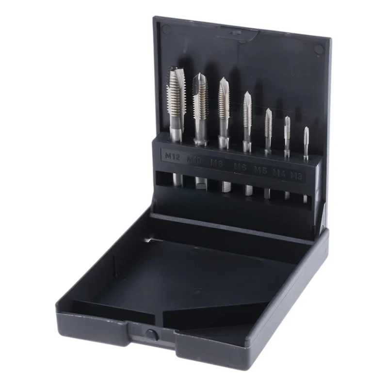 RS PRO Spiral Point Tap Set, Metric Standard, M12 Thread, High-Speed Steel, 7 Pieces 340-6552