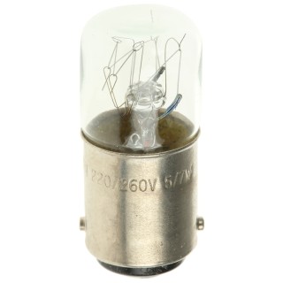 RS PRO Indicator Light, Clear Lens, 260V, 7W, 27mA, BA15D Base, 2000h Lifespan BA15D