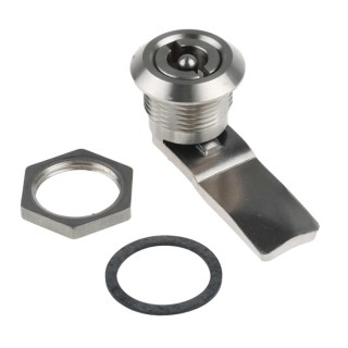 Steinbach & Vollman Stainless Steel Tumbler Lock, 20 mm Panel-to-Tongue Depth, 20.2 x 20.2 mm Cutout, Key Unlock 341-0191
