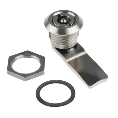 Steinbach & Vollman Stainless Steel Tumbler Lock, 20 mm Panel-to-Tongue Depth, 20.2 x 20.2 mm Cutout, Key Unlock 341-0191