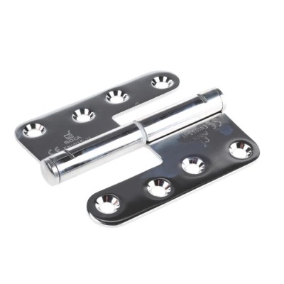 ROCA Electro Polished Stainless Steel Flag Hinge with Lift Off Pin, Screw Fixing, 110mm x 98mm x 3mm 93 08 55