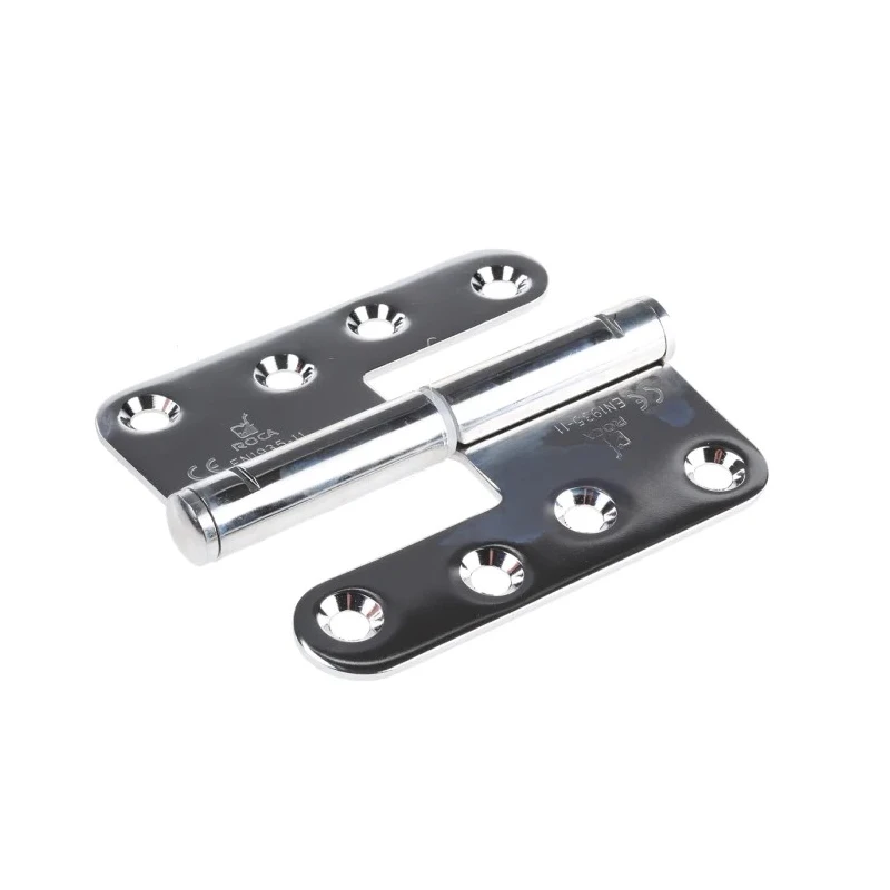 ROCA Electro Polished Stainless Steel Flag Hinge with Lift Off Pin, Screw Fixing, 110mm x 98mm x 3mm 93 08 55