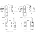 Southco Zinc Barrel Hinge Adjustable Compression Lift-Off Pin Screw Fixing 62.5mm x 17.5mm x 15mm 96-10-572