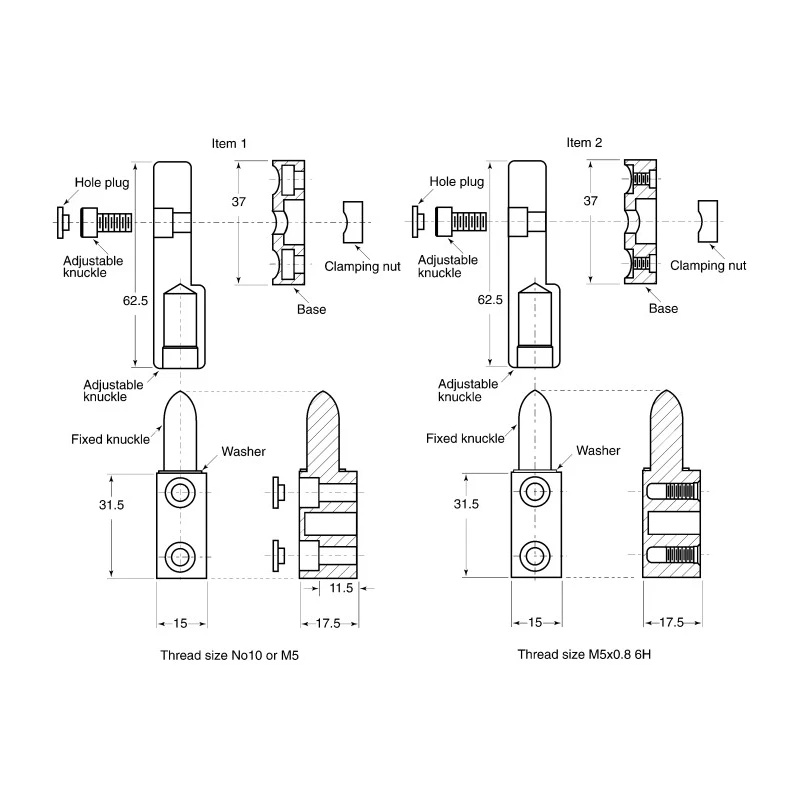 Southco Zinc Barrel Hinge Adjustable Compression Lift-Off Pin Screw Fixing 62.5mm x 17.5mm x 15mm 96-10-572