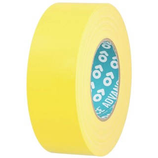 Advance Tapes Cloth Tape, Yellow, 50mm Width x 50m Length, Rubber Resin Adhesive, Polycoated Backing AT175