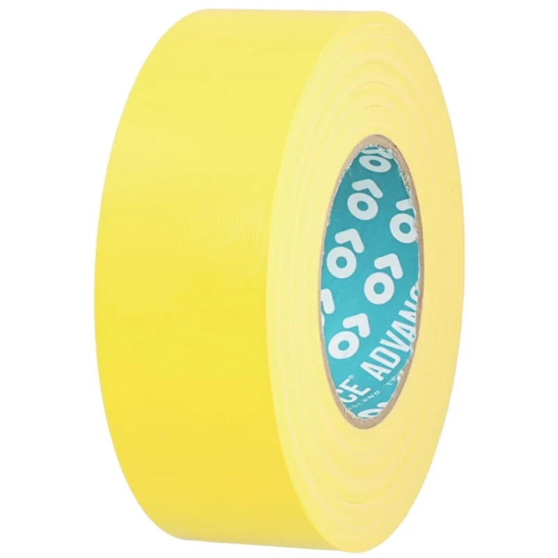 Advance Tapes Cloth Tape, Yellow, 50mm Width x 50m Length, Rubber Resin Adhesive, Polycoated Backing AT175