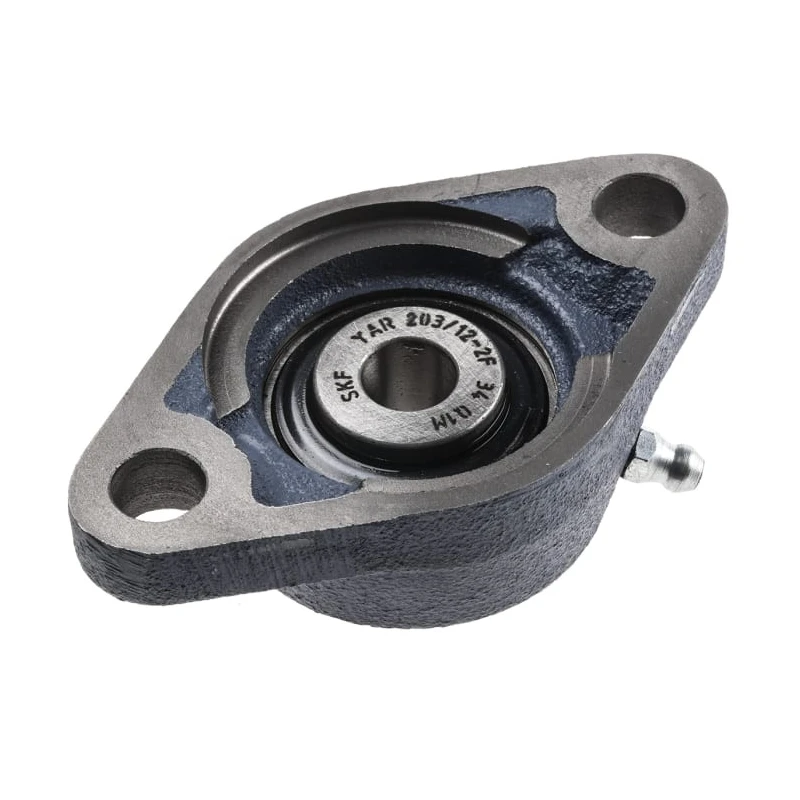 SKF 2 Hole Flange Bearing Unit 12 mm Inside Diameter Cast Iron Housing 98.5x57x32.9 mm FYTB 12 TF
