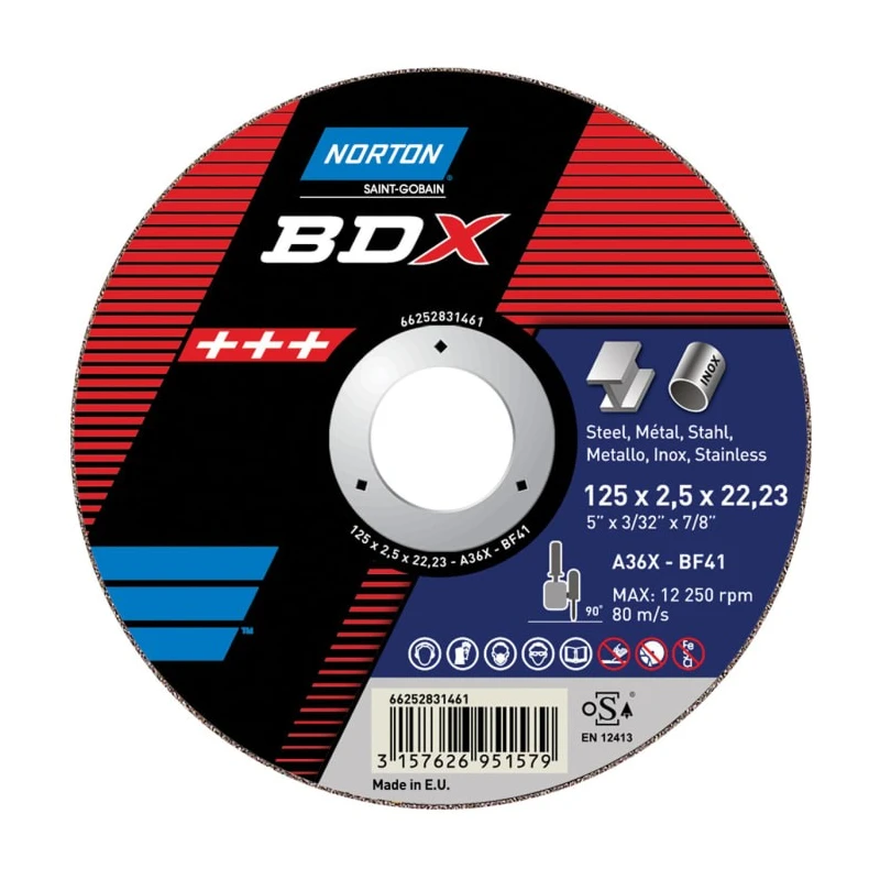 Norton Aluminium Oxide Abrasive Disc Cutting Disc 115 mm Coarse Grade P36 66252831508