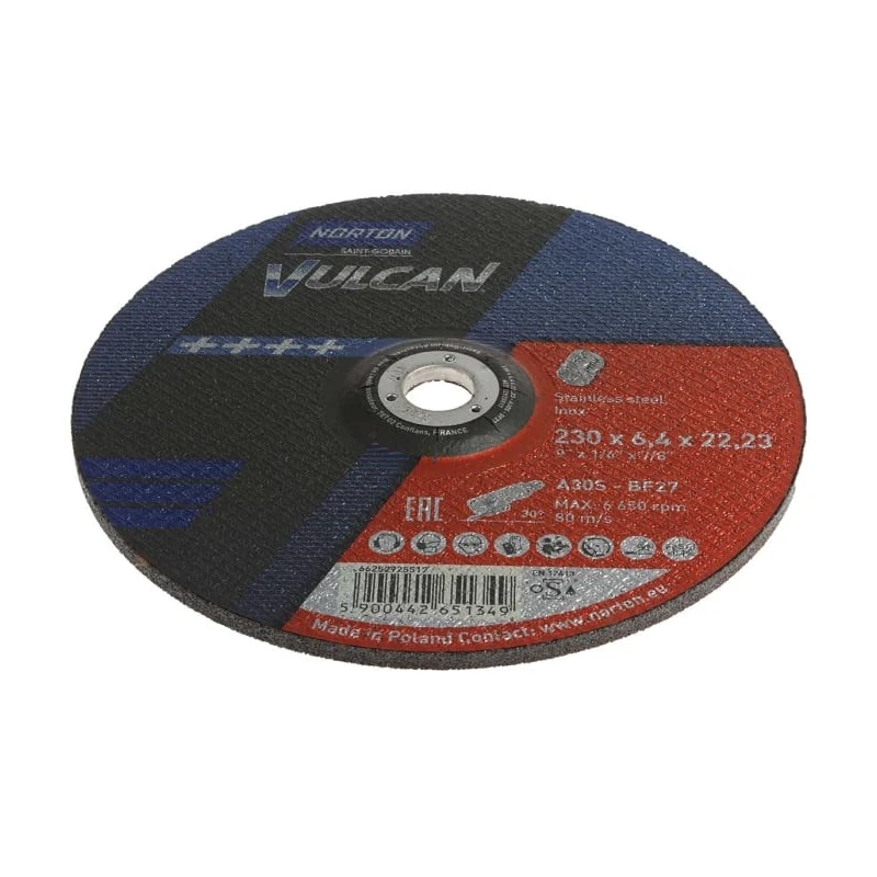 Norton Aluminium Oxide Abrasive Disc Grinding Disc 230mm Diameter, P30 Grit 66252925517