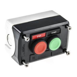 Schneider Electric Spring Return Enclosed Push Button 1 NO/1 NC Polycarbonate Green Red START/STOP IP66 IP69K XALD211H29